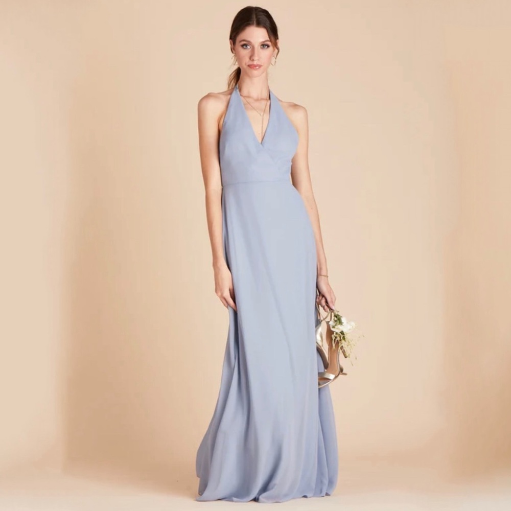 Birdy Grey Dusty Blue Chiffon Bridesmaid Dress